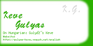 keve gulyas business card